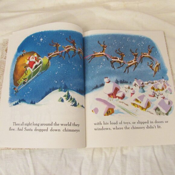 Little Golden Book Santa's Toy Shop Book Vintage Preowned - Picture 8 of 12